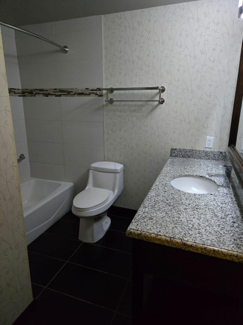Hotel guest bathroom after cleaning