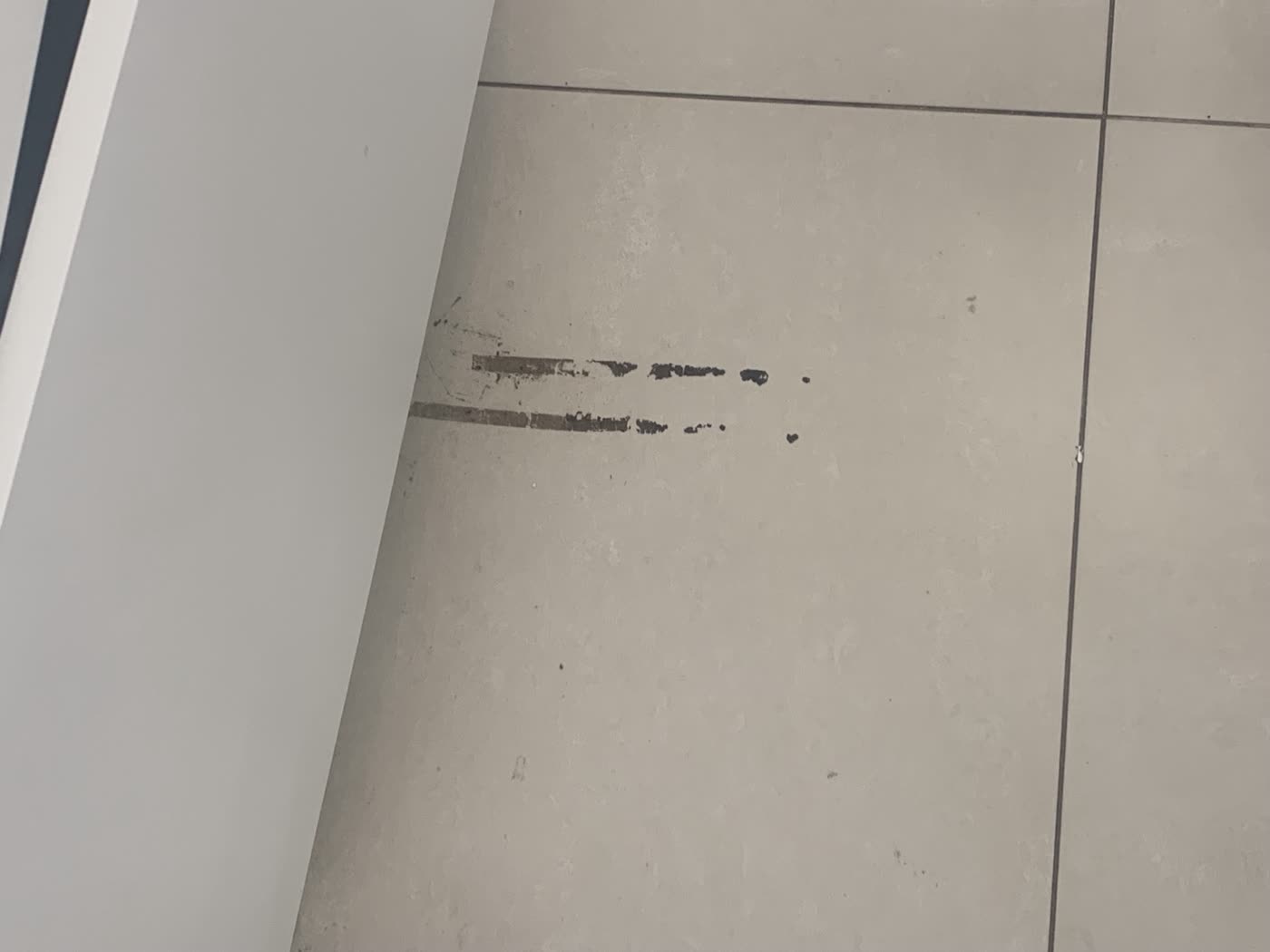 Floor marks before nail salon deep cleaning